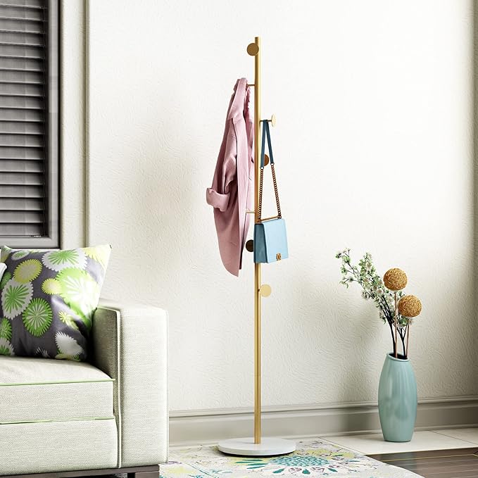 Gold Coat Racks, Metal Coat Rack Freestanding by DOORXIFO
