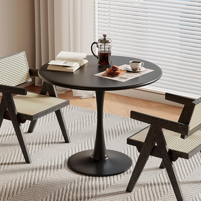 24 Inch Black Small Tulip Table, Round Dining Table - Image 4