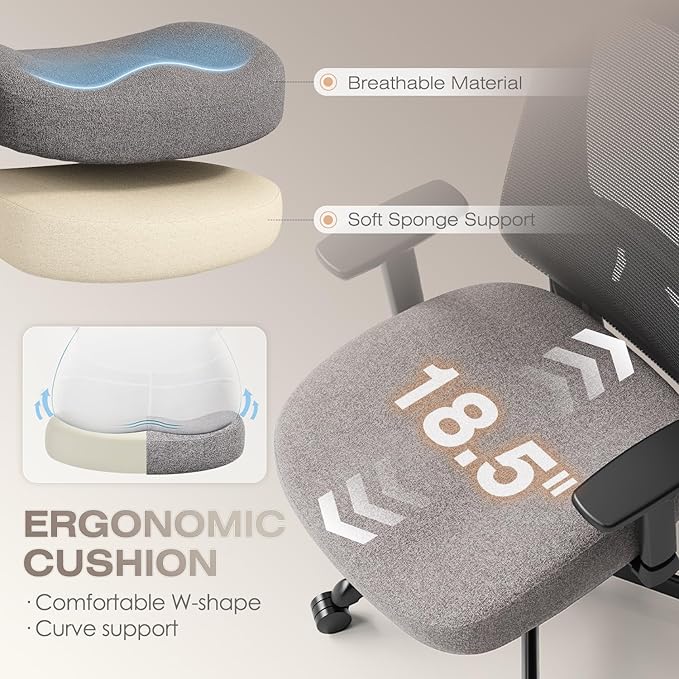 T96C Ergonomic Home Office Chair, Mesh Computer Desk Chair - Image 5