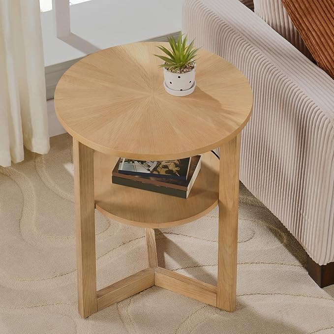MODERION Round End Table, Rustic Side Tables by MODERION-YourHomeSoulMate