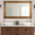 YOSHOOT Rustic Wooden Framed Wall Mirror, Natural Wood Bathroom Vanity Mirror by YOSHOOT