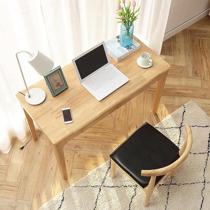 Solid Wood Desk with Drawers, Small Computer Desk - Image 7