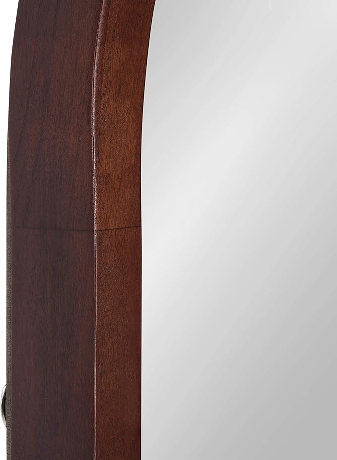 Kate and Laurel Hutton MidCentury Modern Farmhouse Arch Mirror, Walnut Brown - Image 3
