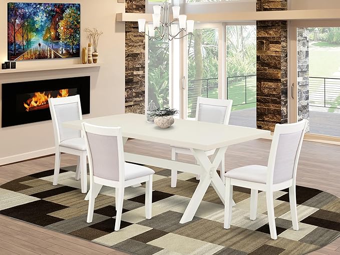 East West Furniture X027MZ001-5 5 Piece Kitchen Table & Chairs Set Includes a - Image 2