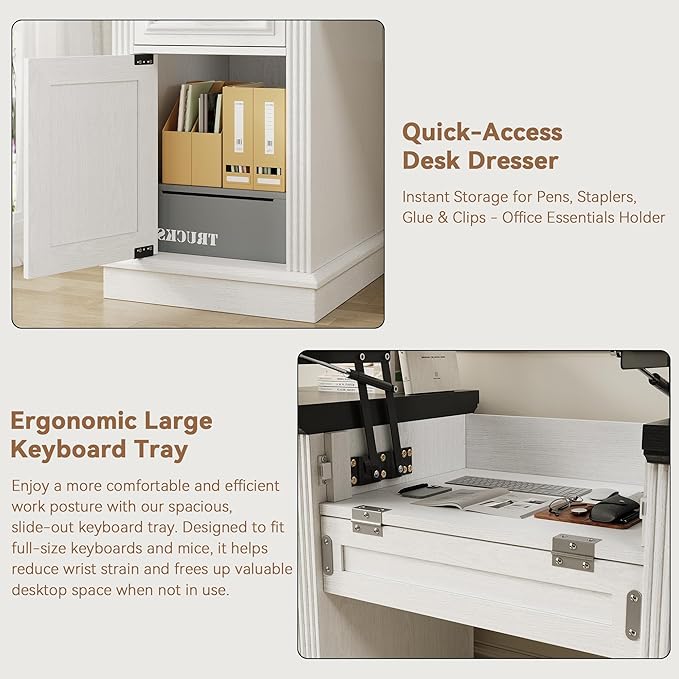 Farmhouse 57" Lift Desktop Executive Desk - Image 7