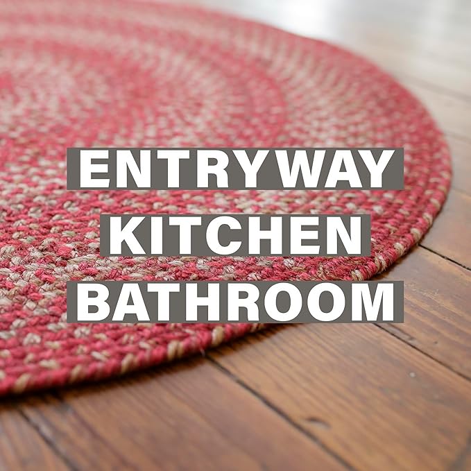 Homespice 27x45” Red Rect. Braided Rug. Apple Pie Red Jute Rug. Uses- Entryway - Image 8
