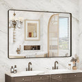 48x32 Bronze Framed Bathroom Mirror, Brushed Bronze Metal Vanity Mirror by VANLIOBathroomMirror