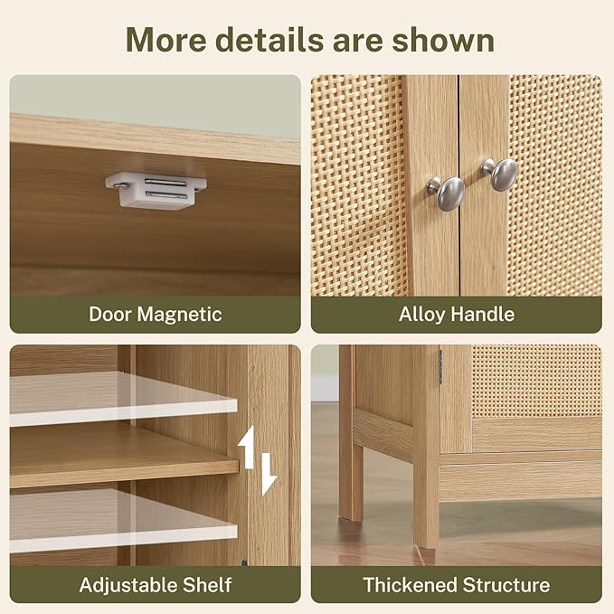 Iwell Storage Cabinet, Rattan Cabinet - Image 9