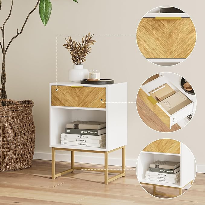 Masupu Extra Large Nightstand, Boho Night Stand Modern Farmhouse Wood Bedside - Image 8