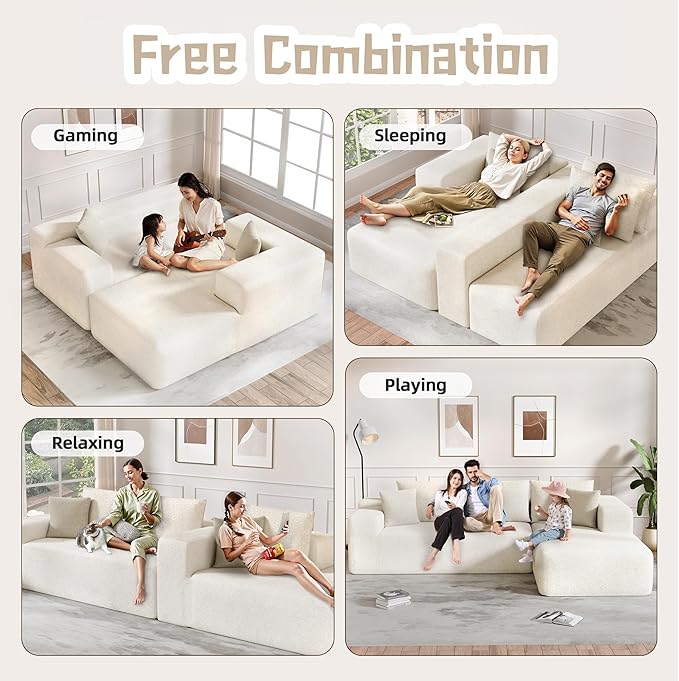 Cloud Sectional Couch, 104”L-Shape Oversized Sofa - Image 3