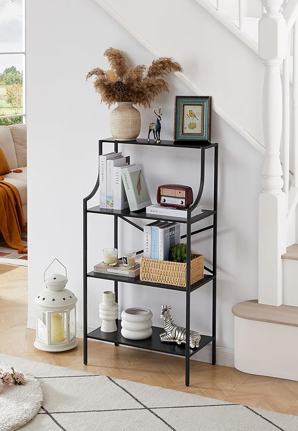 4 Tier Bookshelf, Entryway Standing Shelf Units - Image 6