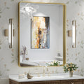 TokeShimi Bathroom Mirror for Wall 24 x 32 Inch Gold Brushed Brass Metal by RefinedBathroomAccessories