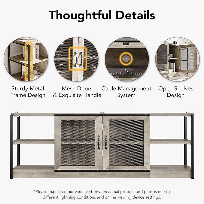 GarveeHome Farmhouse TV Stand for 75/80 Inch TVs, Entertainment Center - Image 6
