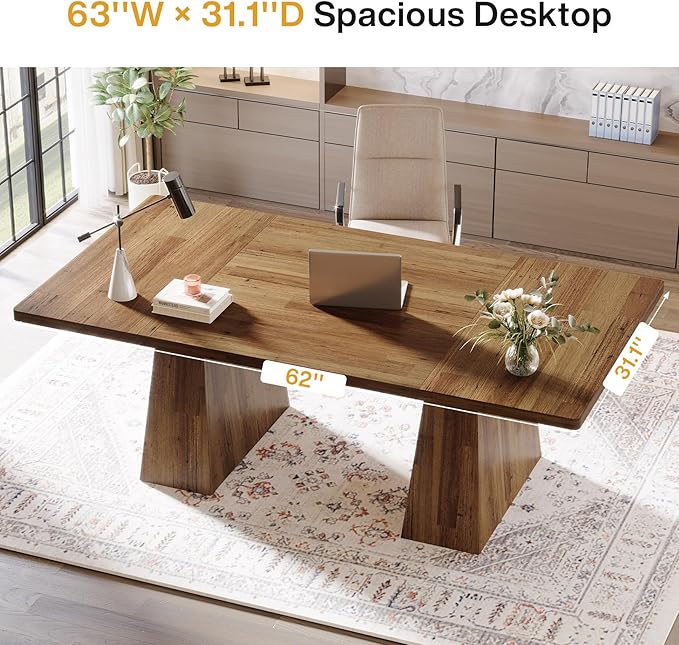 Tribesigns 63-Inch Executive Desk, Large Office Computer Desk - Image 5