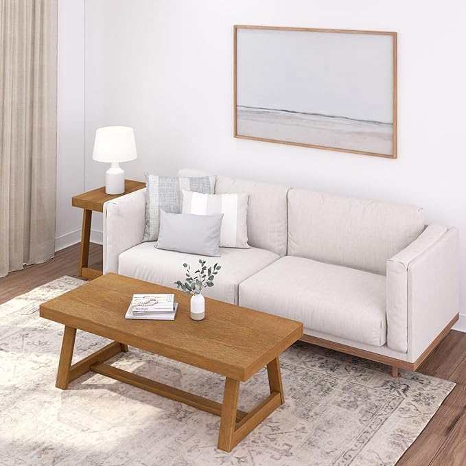 Plank+Beam Classic Rectangular Coffee Table, 54 Inch Farmhouse Coffee Table - Image 6