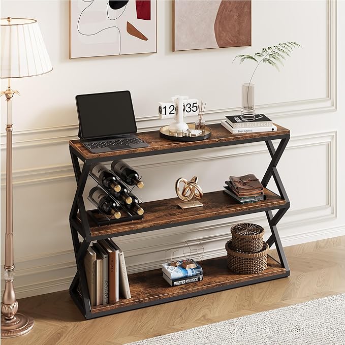 47.2 Inch Rustic Console Table, Industrial Entryway Table - Image 5