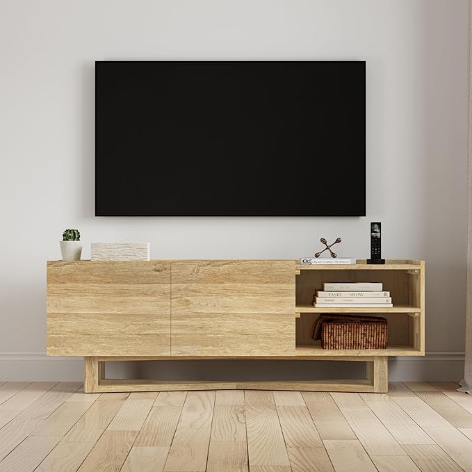 SIMPLIHOME Harrow Solid Mango Wood 60 inch Wide Contemporary Modern TV Media - Image 2