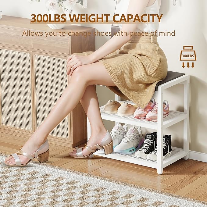 Small Shoe Bench Shoe Rack Storage Bench Entryway Bench Shoe Shelf - Image 3