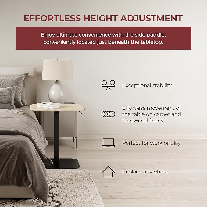Ergohome™ ELEVANCE Table™ Effortless Height Adjustable Side Table - Image 5