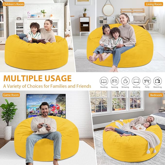 3FT Bean Bag Chair, Comfy Bean Bag Chairs - Image 5
