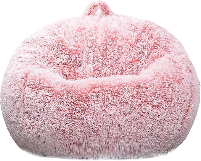 Fluffy Bean Bag Chair for Kids, 2.5FT Round Memory Foam Filled Bean Bag for - Image 8