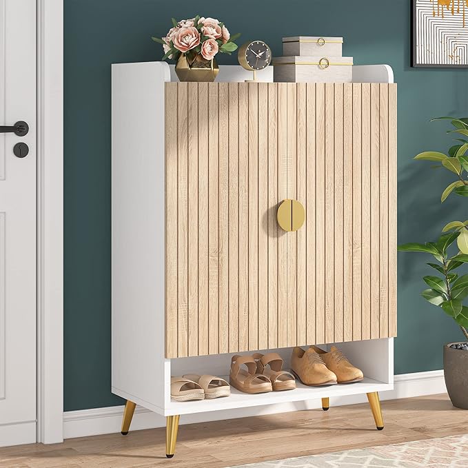 Tribesigns Shoe Cabinet with Doors, 7-Tier Shoe Storage Cabinet with Adjustable by Tribesigns