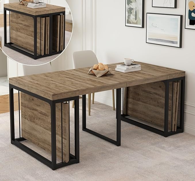 KEIKI 23.62" - 118" L Extendable Foldable Dining Room Table by Unknown