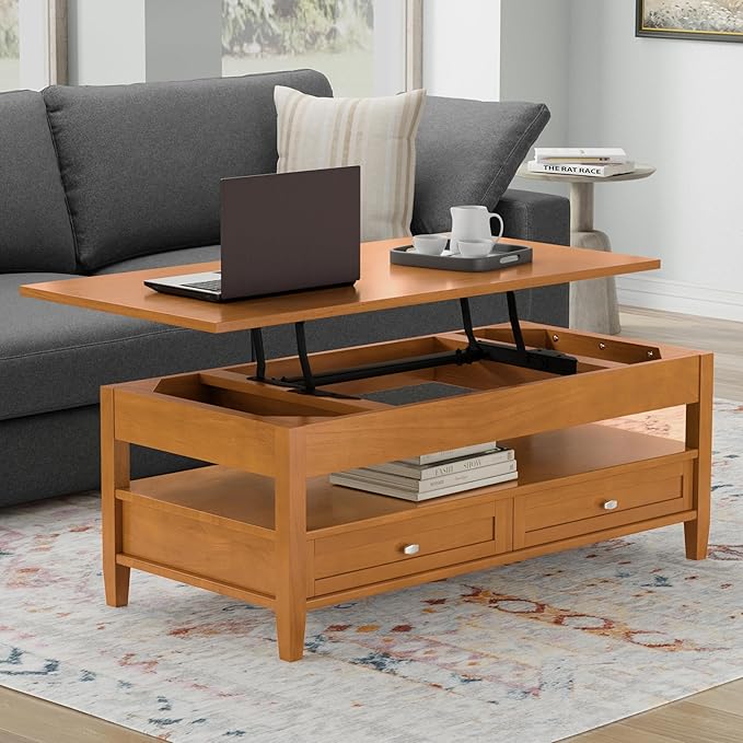 SIMPLIHOME Warm Shaker Lift Top Coffee Table - Image 2