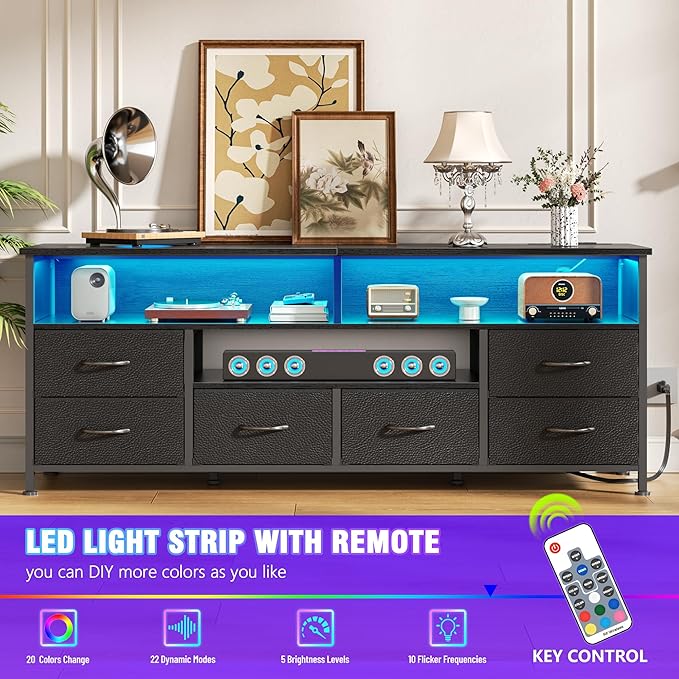 Furologee 55" LED TV Stand for Bedroom - Image 2