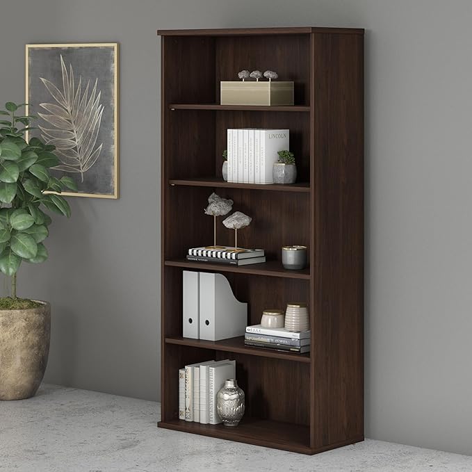 Bush Business Furniture Studio C Tall 5 Shelf Bookcase in Black Walnut - Image 2