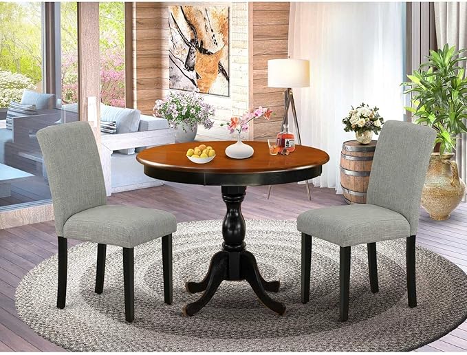 East West Furniture AMAB3-BCH-06 3 Piece Dining Table Set - Image 5