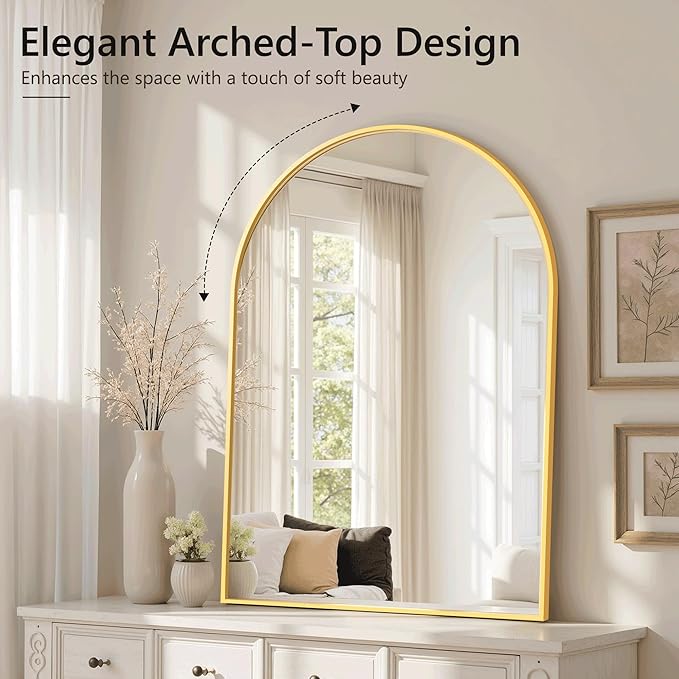 Arched Bathroom Mirror for Wall, Mirror for Vanity, Metal Frame - Image 5