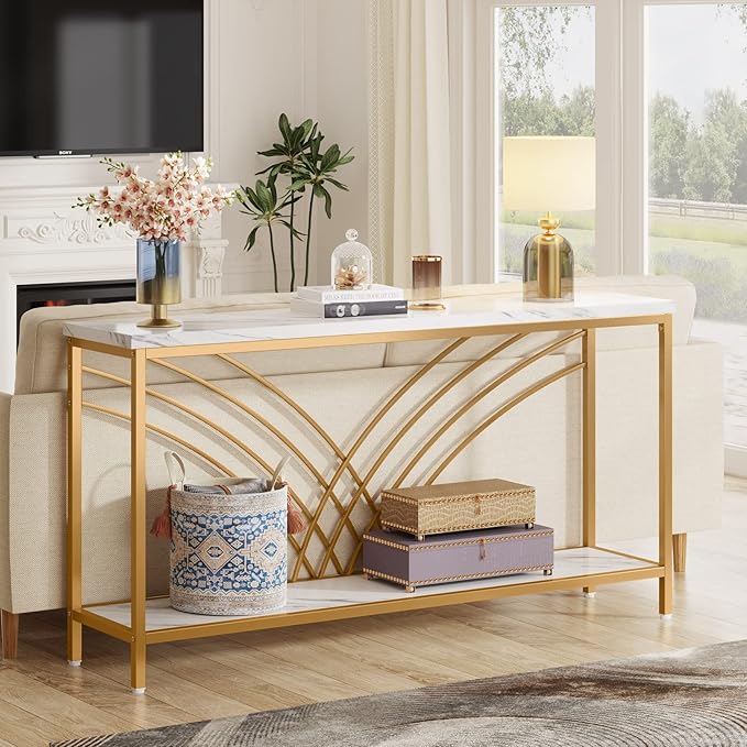 Tribesigns 70.9 inch Extra Long Console Table, Faux Marble Entryway Table by Tribesigns