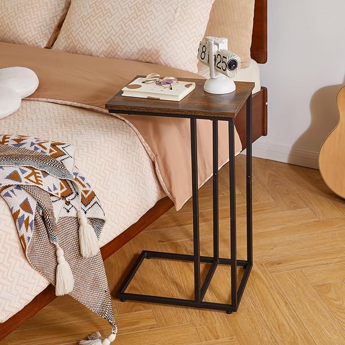 Side Table Small End Table C Shaped, Slide Under Laptop Desk - Image 6