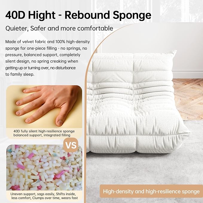 Bean Bag Chairs for Adults, BeanBag Reading Chair Memory Foam Couch, Floor - Image 4