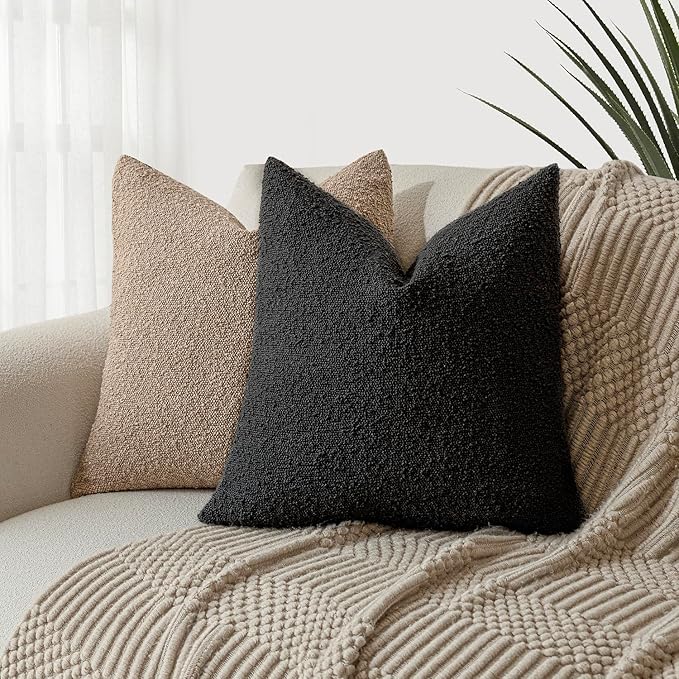 Foindtower Set of 2, Decorative Textured Boucle Throw Pillow Covers Accent - Image 5
