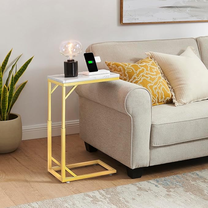 C-Shaped End Table, Small Sofa Table - Image 4