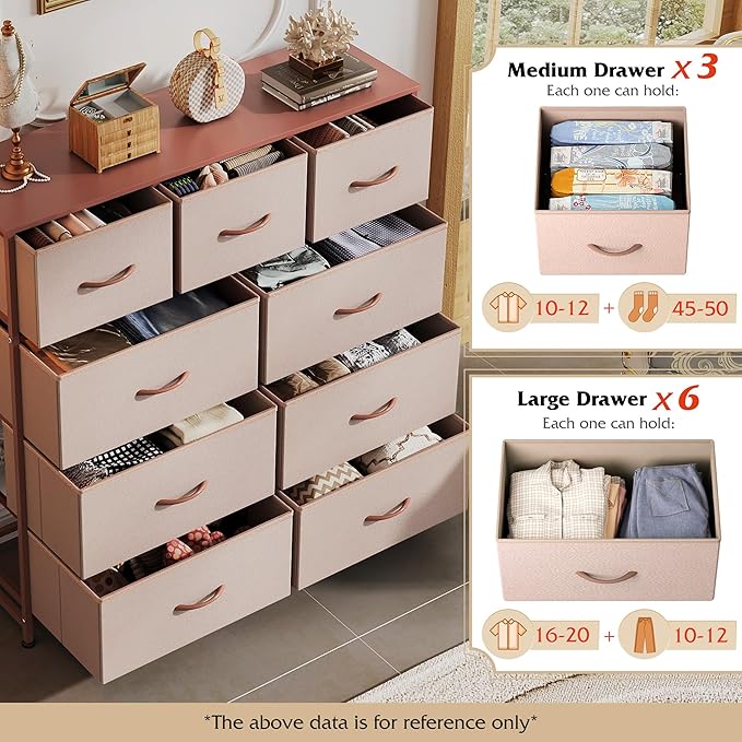 WLIVE 9-Drawer Dresser, Fabric Storage Tower - Image 4