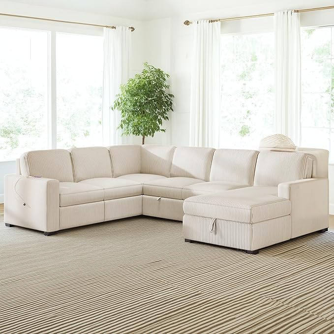 115.6 Inch U-Shaped Modular Sectional Sofa - Image 3
