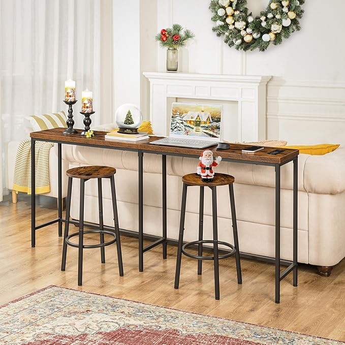 HOOBRO Bar Stools, Kitchen Round Height Stools - Image 8