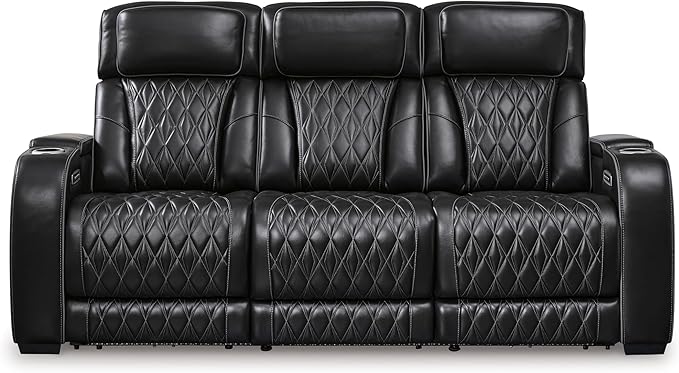 Signature Design by Ashley Boyington Contemporary Leather Match Power Reclining - Image 4