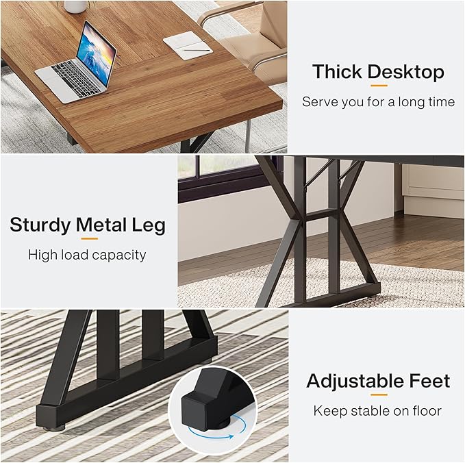 Tribesigns 70.8-Inch Executive Desk, Large Computer Office Desk Workstation - Image 6