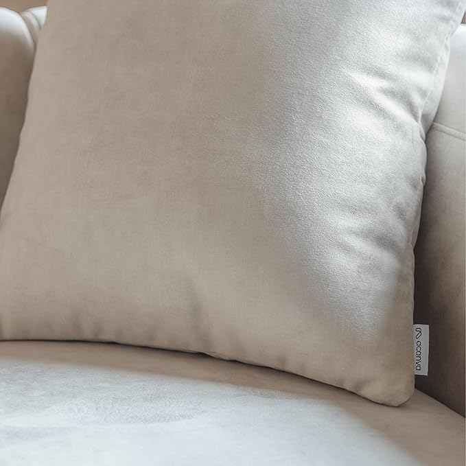 Acanva Luxury Modern Tight Curved Back Velvet Sofa, Minimalist Style Comfy Couch - Image 11