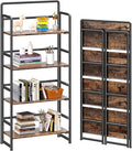 4NM No Assembly Folding Bookshelf, 4-Shelf 54" H Collapsible Foldable Bookcase by 4NM