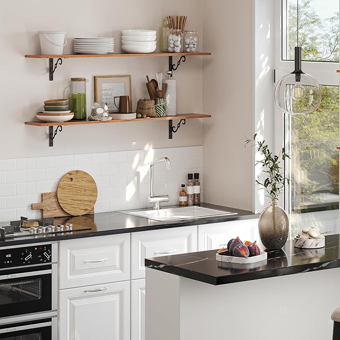 DINZI LVJ Long Wall Shelves, 39.4 Inch Large Floating Shelves Set of 4 - Image 6