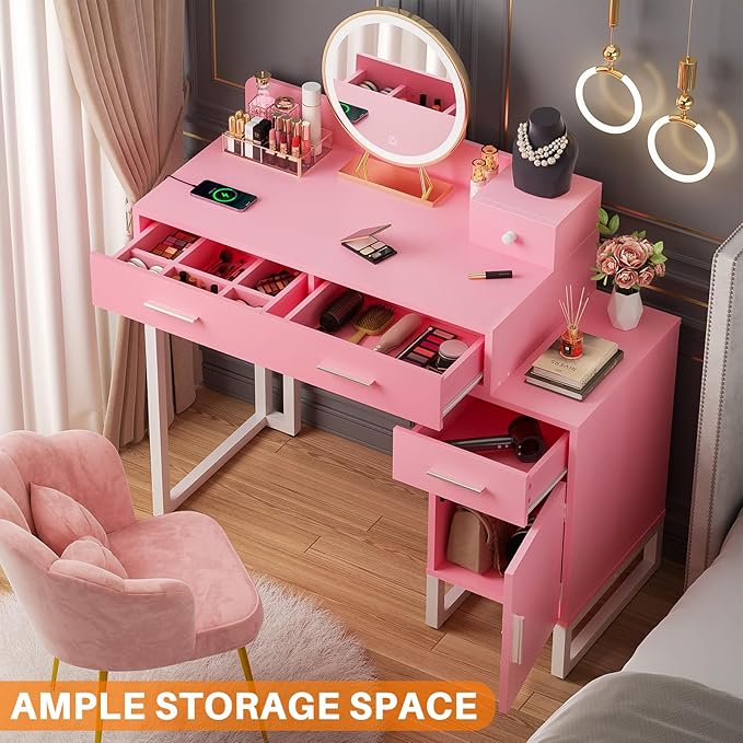 Vanity Desk with 4 Storage Drawers - Image 7