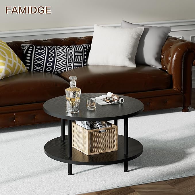 Round Coffee Table, 23.6" Circle Coffee Table - Image 4