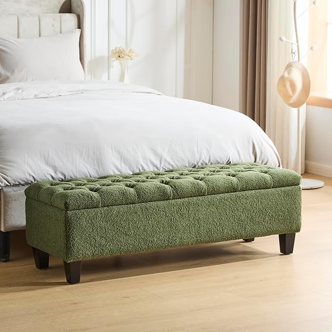 Christopher Knight Home Ottilie Boucle Fabric Storage Ottoman Bench, Wooden by ChristopherKnightHome