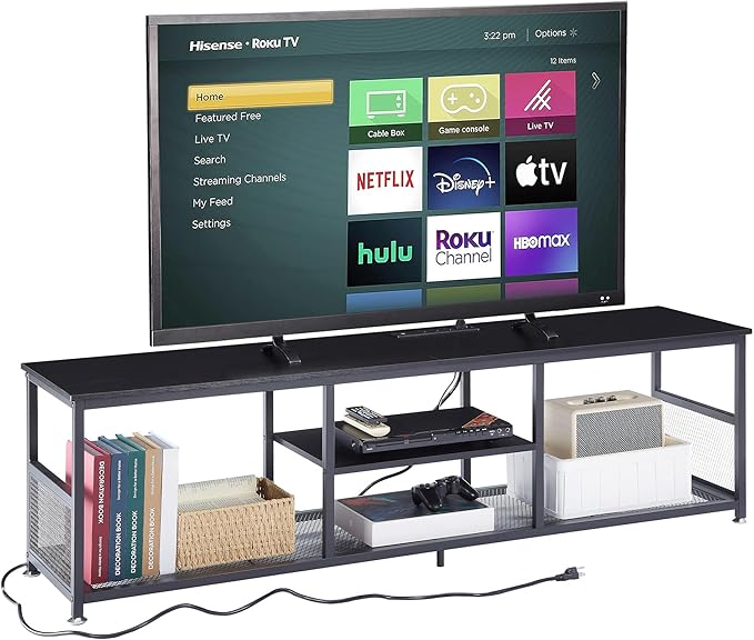 VECELO TV Stand with Power Outlets by VECELO