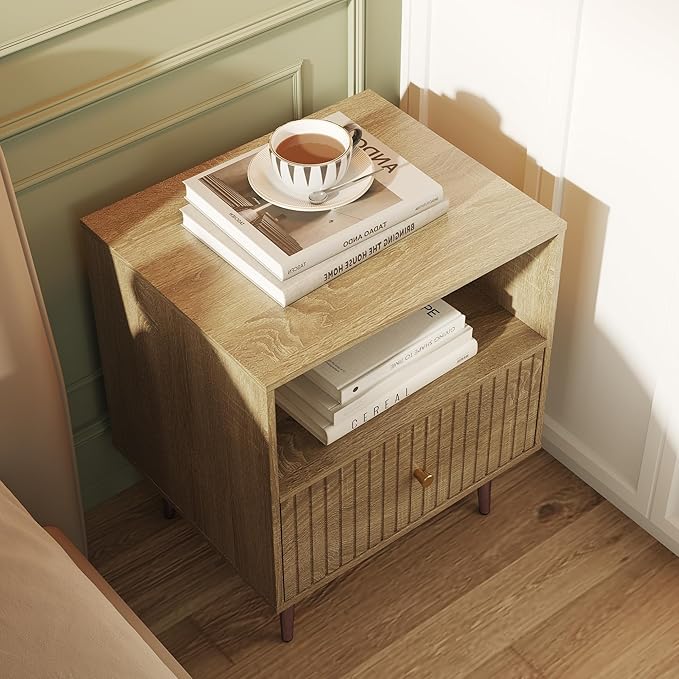Wood Night Stand Set 2, Modern Bedside Table - Image 8
